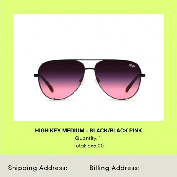 NEW QUAY HIGHKEY MEDIUM BLACK/PINK FADE Quay High Key Sunglass Black Pink Fade | TikTok main image 3